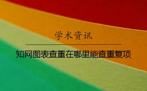 知網(wǎng)圖表查重在哪里能查重復項
