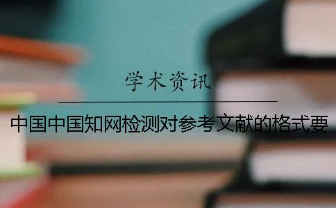 中國中國知網檢測對參考文獻的格式要求是如何能的？