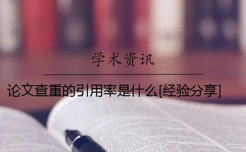 論文查重的引用率是什么？[經驗分享]