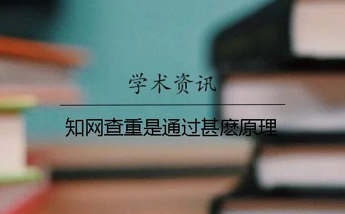 知網(wǎng)查重是通過甚麼原理