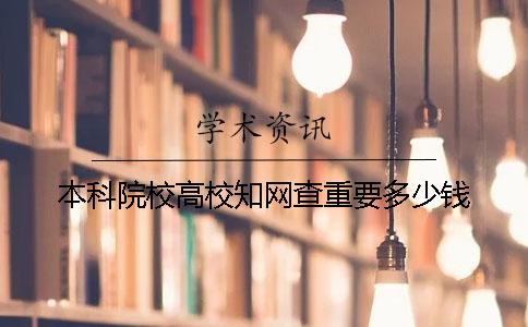 本科院校高校知網查重要多少錢